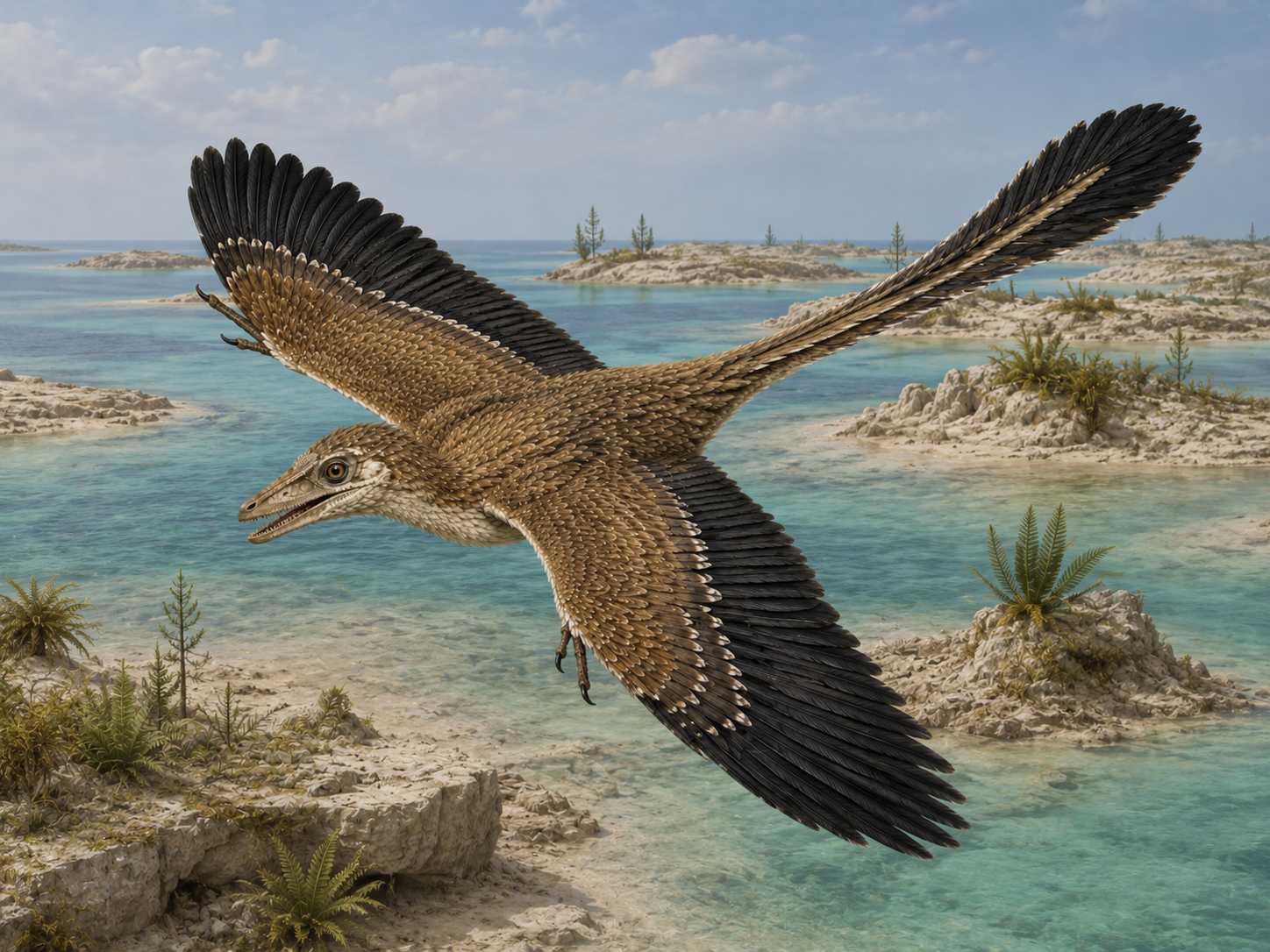 Archaeopteryx lithographica dans son environnement jurassique