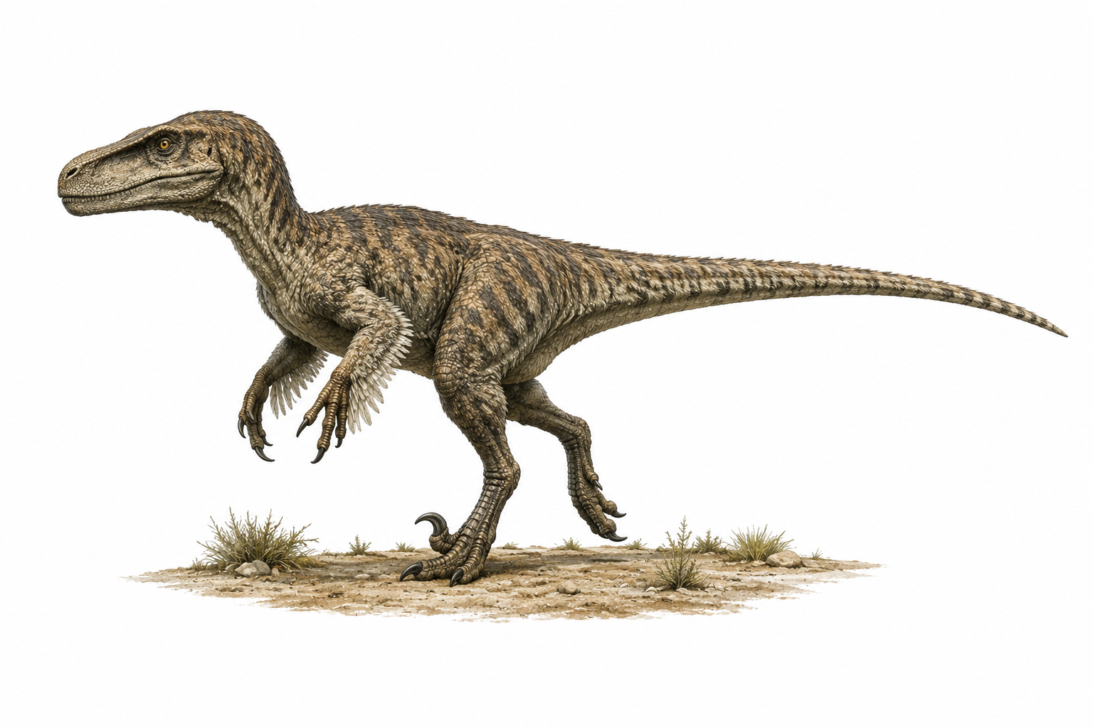 Velociraptor mongoliensis couvert de plumes