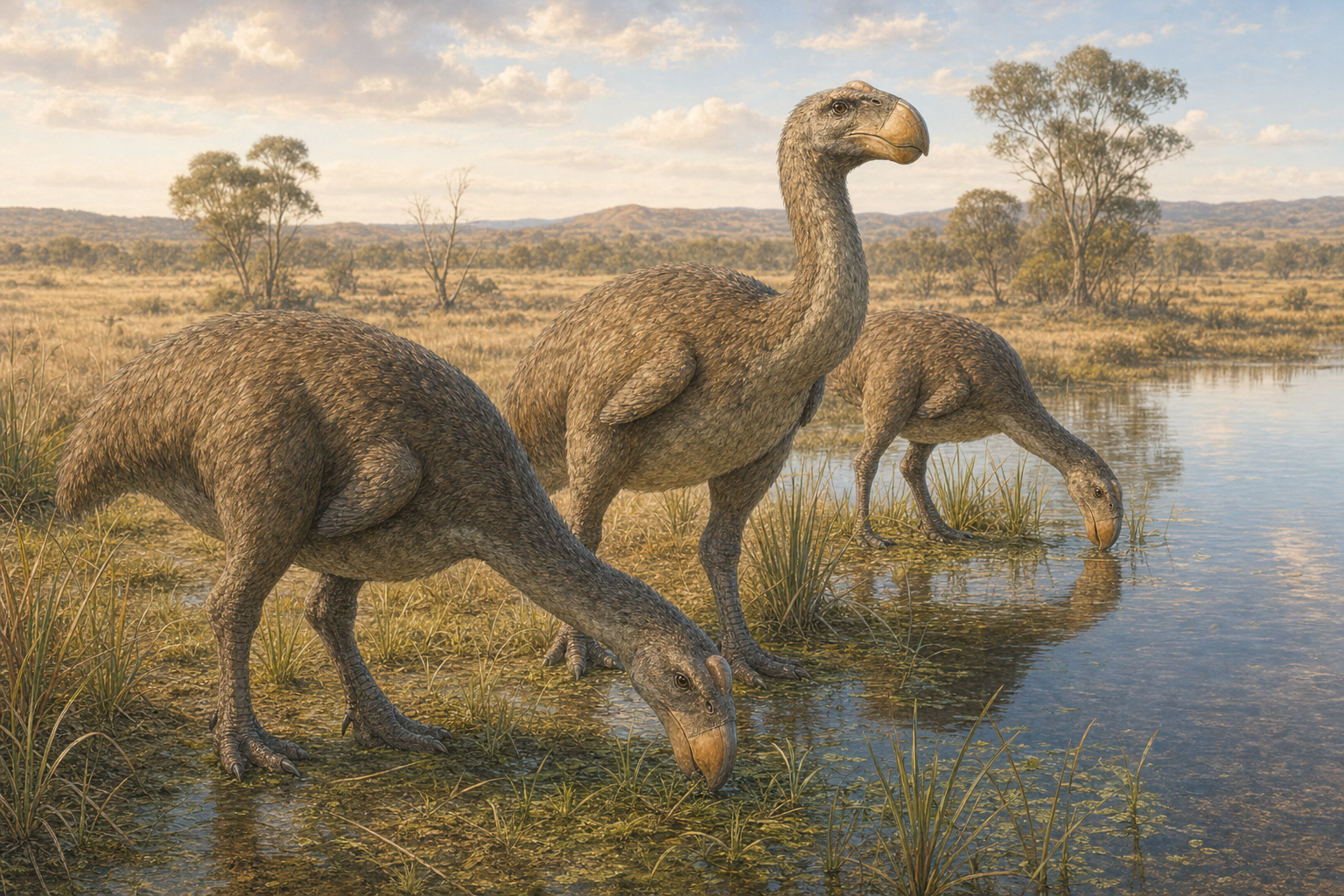 Reconstitution d'un Genyornis, oiseau géant d'Australie au Pléistocène